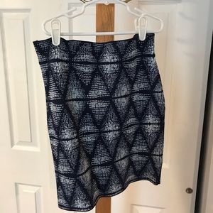 BCBG Maxazria Blue Pattern Skirt